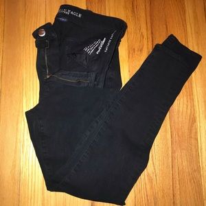 Black American Eagle Jeggings Size 6 Regular